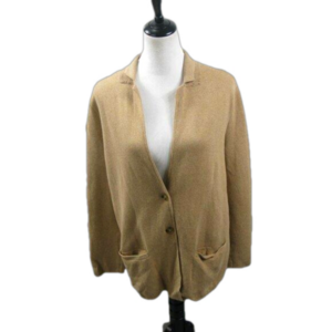 Lands' End Tan Button Front Cardigan Size Small